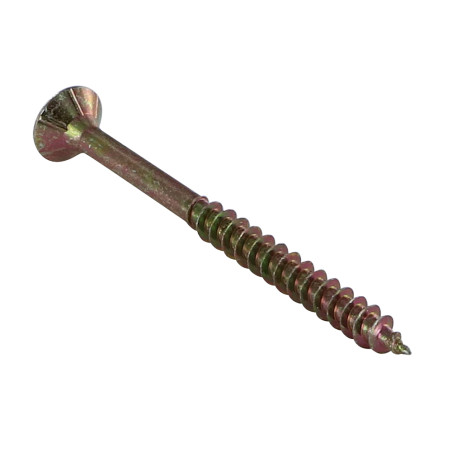 1 x Savis Chipsboard Screw Countersunk Head Pozi 4X40 Thread Length: 24 With Serration Yellow Zinc