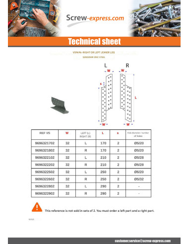 1 x Lug Of JOISTING Left Sendzimir 32X290