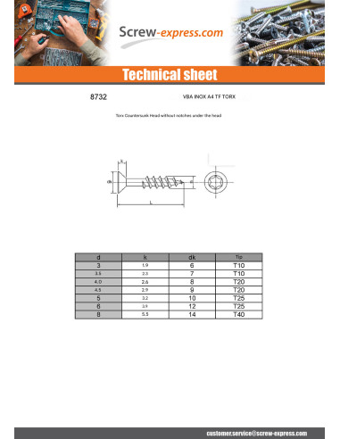 1 x Chipboard Screw Countersunk Head 5X50...