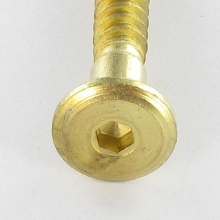 1 x Self Drilling Screw Confirmat Large Round Head Hexagon Recess 7X70 Brass Plated Steel
