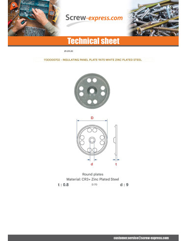 1 x BROCHURE SIGN INSULATING 9X70 Zinc Plated