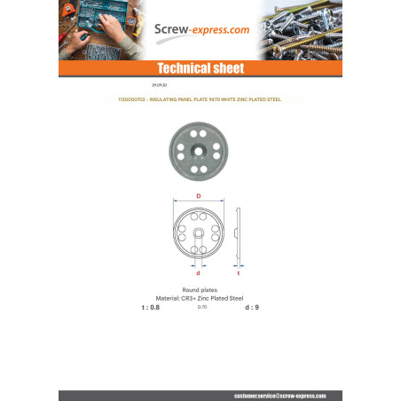 1 x BROCHURE SIGN INSULATING 9X70 Zinc Plated