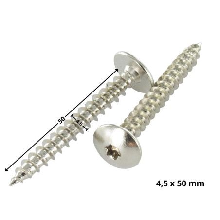 1 x Screw Truss 4.5X50 Full Thread T20 Plain Chromed