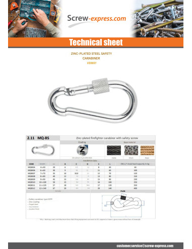 1 x Spring Hook Diameter Wire Rope 15 Zinc Plated