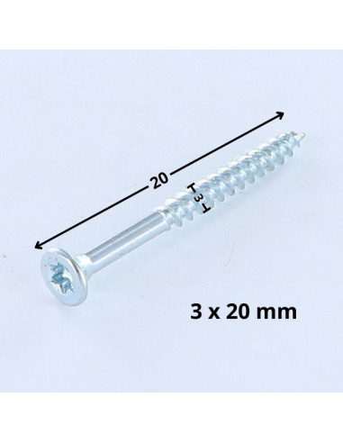 1 x Chipboard Screw Countersunk Head T10 3X20...