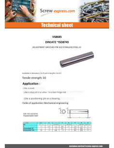Adjustment spline pin G02 Stainless Steel A1 8X35 2