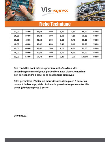 1 x Washer Flat M10X22X2 M Stainless Steel A4