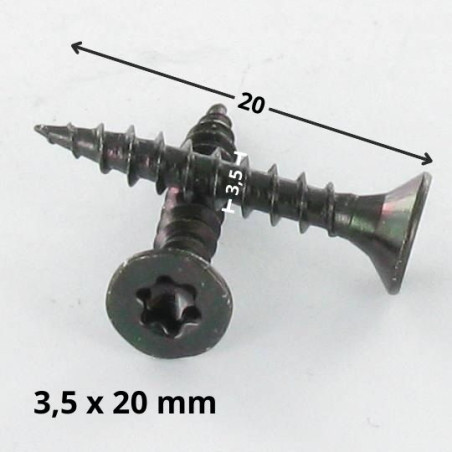 1 x Savis Chipsboard Screw Countersunk Head T15 3.5X20 Black Zinc Plated