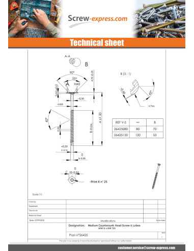 1 x Screw Medium Countersunk Head With...