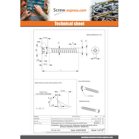 1 x Self Drilling Screw Confirmat Countersunk Head Hexagon Recess 7X70 Sheet Metal Thread SS With Serration Black Zinc