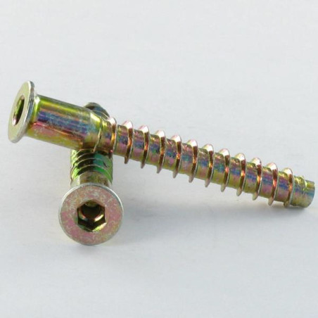 1 x Self Drilling Screw Confirmat Countersunk Head Hexagon Recess 7X40 SS With Serration Yellow Zinc