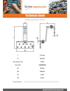 Hook Of for roofing VARIO 140X56X5 /6 Stainless Steel A2 2
