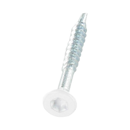 1 x Chipboard Screw Medium Countersunk Head With Serration T20 4X35 Thread Length: 24 Zinc Plated Ral9010/Pure