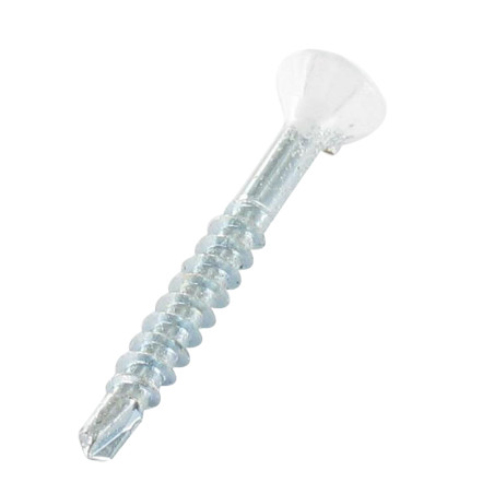 1 x Chipboard Screw Medium Countersunk Head With Serration T20 4X35 Thread Length: 24 Zinc Plated Ral9010/Pure White