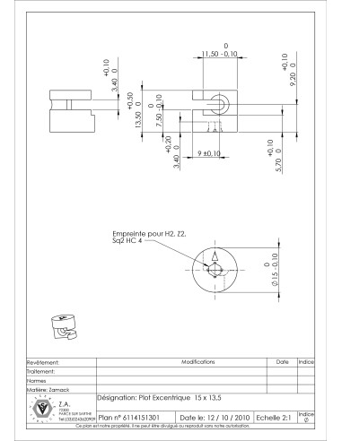 1 x Eccentric Zamac 15X13.5