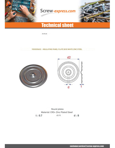 1 x BROCHURE SIGN INSULATING 8X70 Zinc Plated