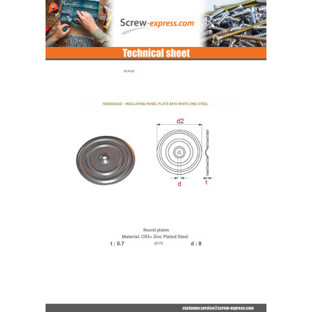 1 x BROCHURE SIGN INSULATING 8X70 Zinc Plated