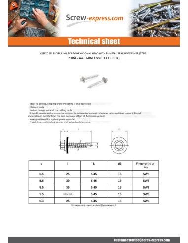 1 x Self Drilling Bimetal Steel / Stainless...