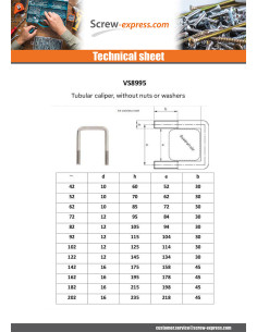 U-Bolt Straight or flat bottom 70X52X70 M10/30/30... 2