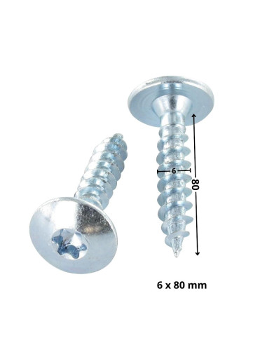 1 x Screw Truss 6X80 Partial Thread T30 Zinc...