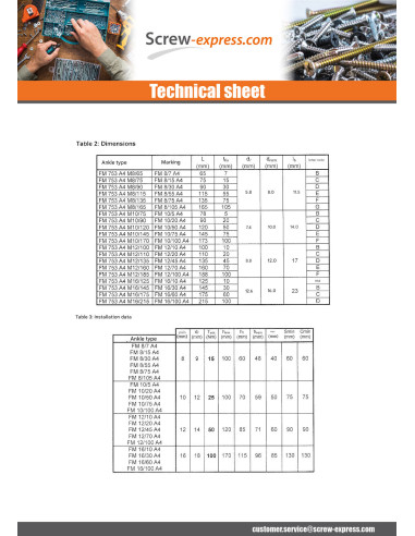 1 x Stud Anchor M10X90 Stainless Steel A4