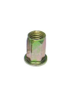 Rivet nut Hexagonal Flat Head 9X15.5 M6 Yellow Zinc
