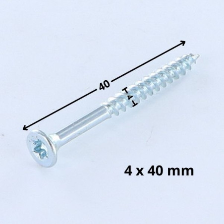 1 x Chipboard Screw Countersunk Head T20 4X40 Zinc Plated