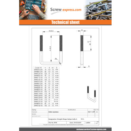 1 x U-Bolt Straight or flat bottom M10/30/30 60X81X60 Stainless Steel A4