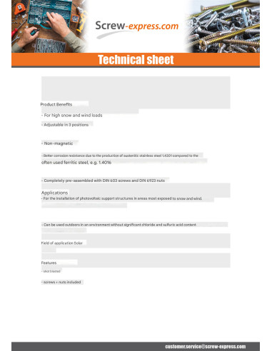 1 x Hook Of ROOF VARIO 140X56X5 /5 Stainless...