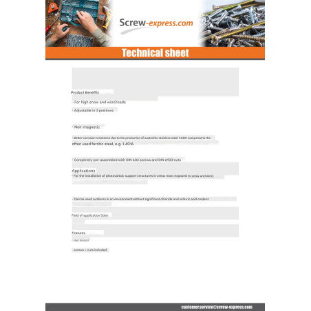 1 x Hook Of for roofing VARIO 140X56X5 /5 Stainless Steel A2