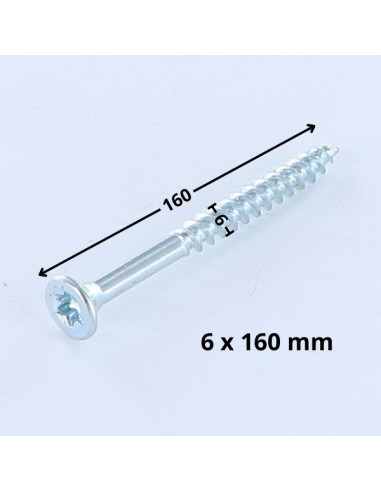 1 x Chipboard Screw Countersunk Head T25 6X160...
