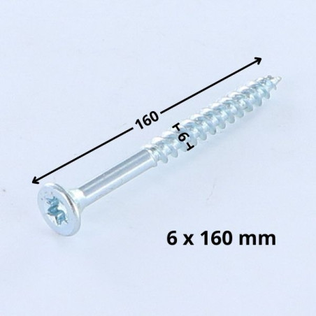 1 x Savis Chipsboard Screw Countersunk Head T25 6X160 Thread Length: 70 Zinc Plated