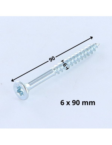 1 x Chipboard Screw Countersunk Head T25 6X90...