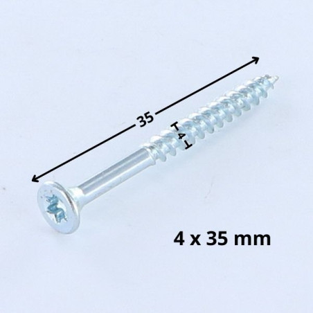 1 x Chipboard Screw Countersunk Head T20 4X35 Zinc Plated