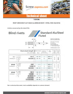 Rivet Groove Aluminum Steel rod 4X12 Flat Head 2