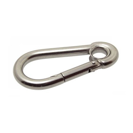 1 x Spring Hook With Eyelet Stainless Steel A4 Diameter 8