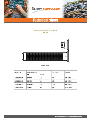 1 x SIEVE D INJECTION M8 Or M10 16X130