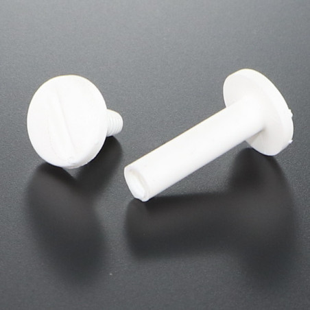 1 x Binding Screw M6X90 Diameter Tube 8 white nylon 2 pieces Male/Female