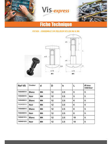 1 x Binding Screw M4X40 Diameter Tube 5 black...