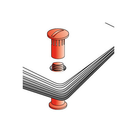 1 x Binding Screw M6X100 Diameter Tube 8 white nylon 2 pieces Male/Female