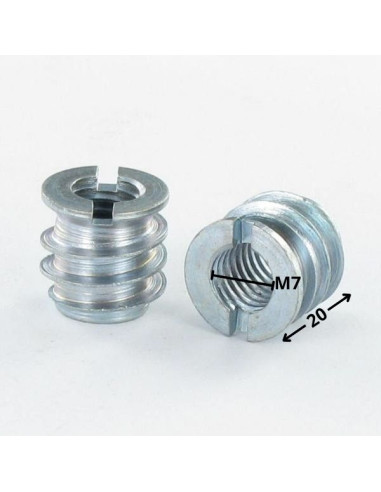 1 x Self tapping insert for wood Steel M7 Pitch...