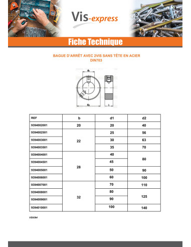1 x Ring With 2 Screw Socket Head Hexagon...