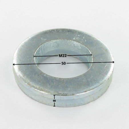 1 x Washer Flat M22X50X8 Large Serie Zinc Plated