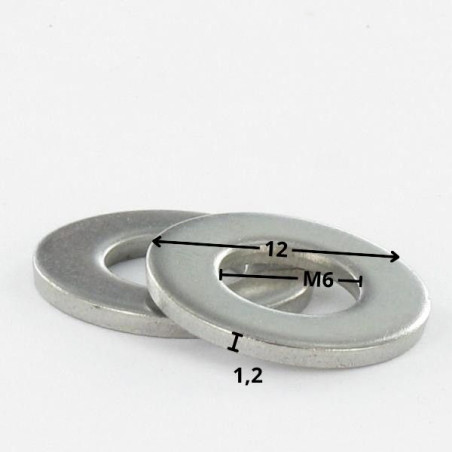 1 x Washer Flat M6X12X1.2 Narrow Type Zinc Plated