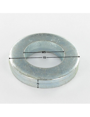 1 x Washer Flat M5X15X2 Large Serie Zinc Plated