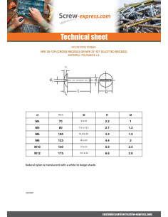 Screw Mushroom natural nylon Polyamid 6.6 M6X25 Head... 2