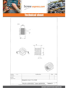 Self Tapping Insert Slotted Zinc Plated M8 13X15 2