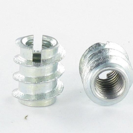 1 x Self Tapping Insert Slotted M6 13X15 Zinc Plated