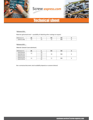 1 x Nut Hexagon Socket 6 M6 12X20 Zinc Plated