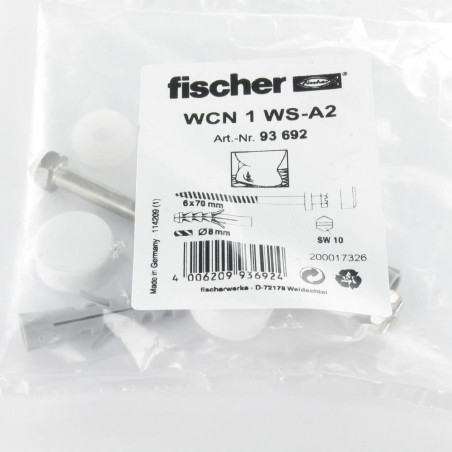 1 x KIT fixation WC Screw Brass 6X70 Fischer